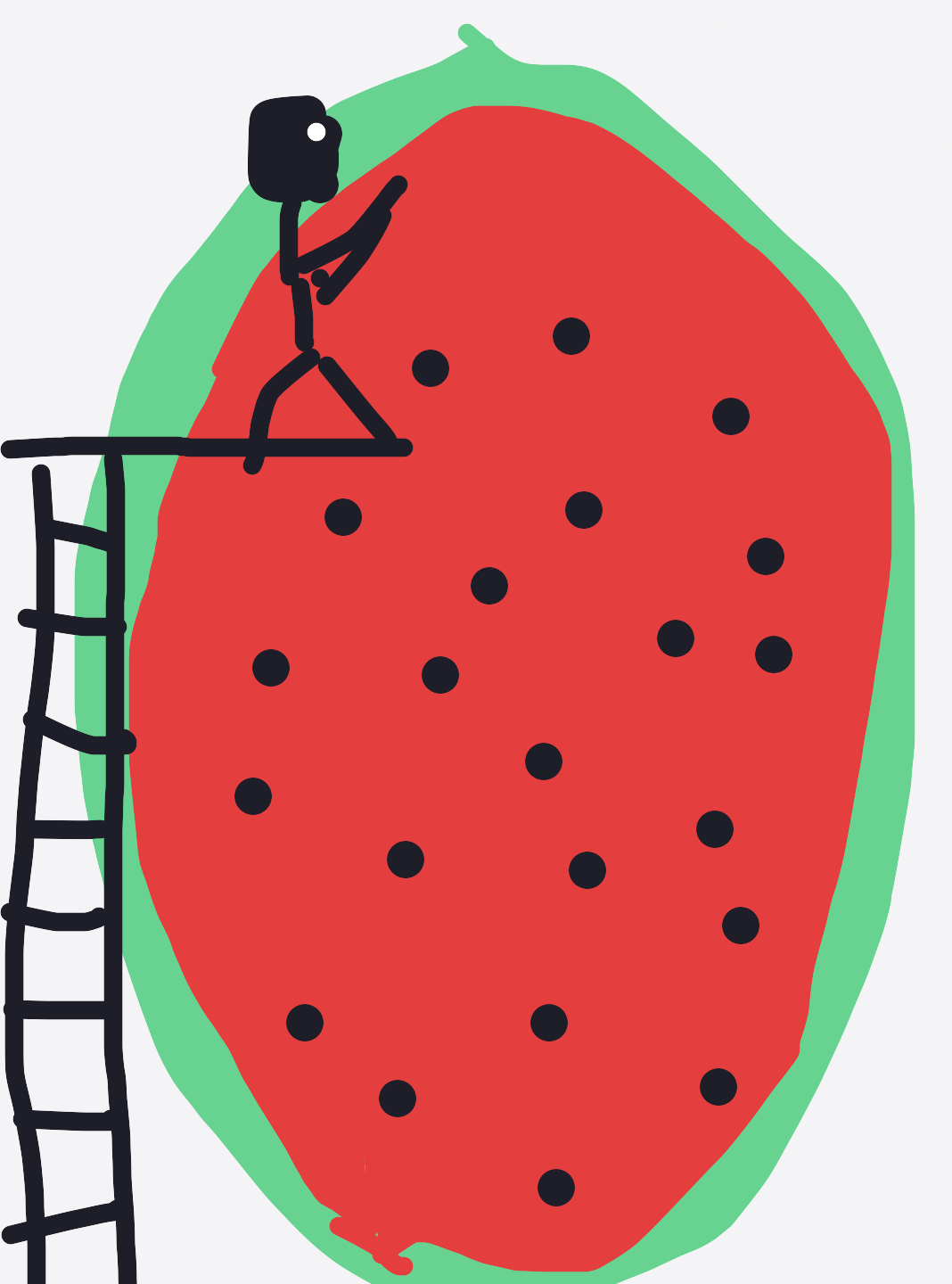 My Watermelon as swimming pool — a one-shot sketch by BlackOystercatcher on The Midnight Gallery daily drawing app.