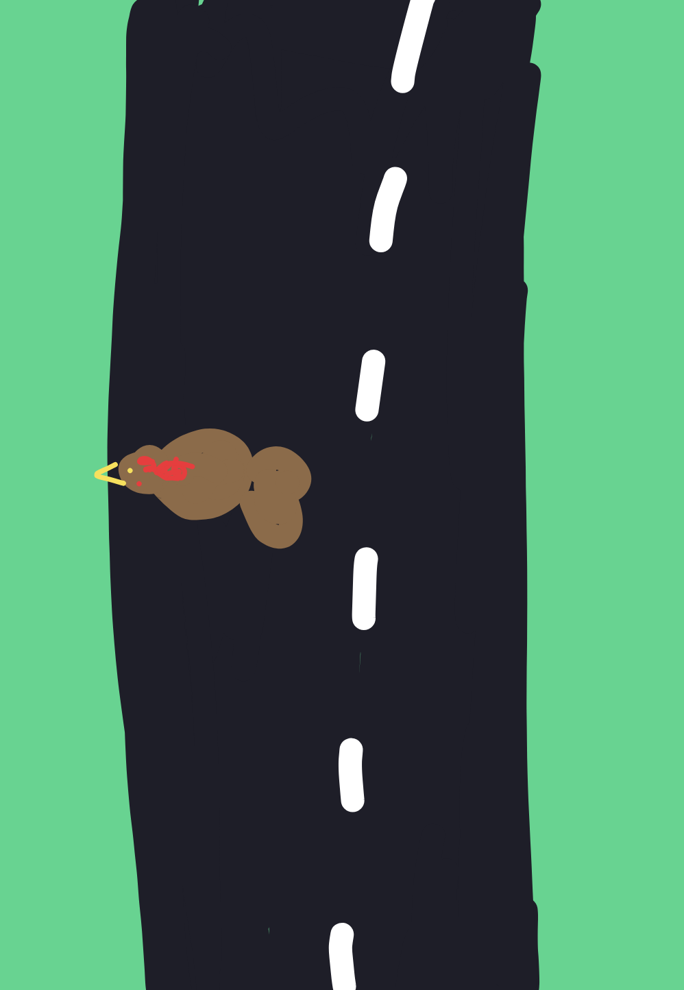 My Poulet traversant la route
