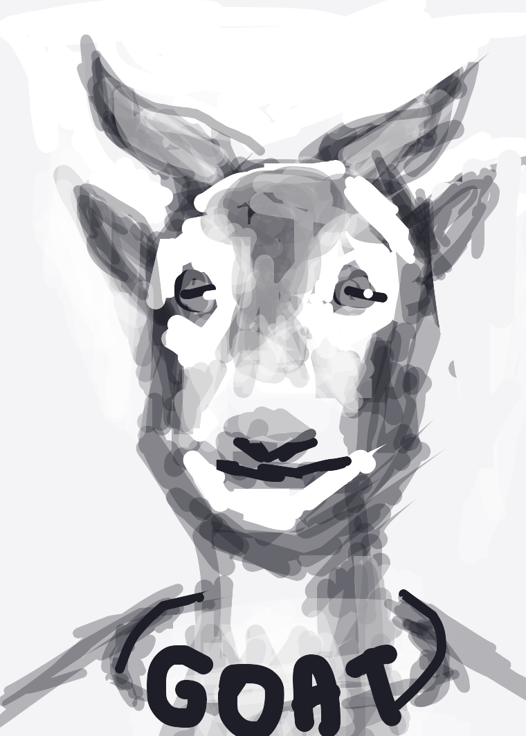 My Chèvre portant une chaîne GOAT