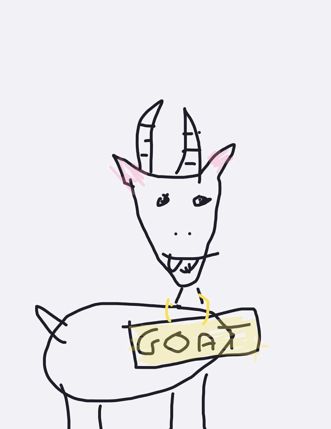 My Chèvre portant une chaîne GOAT