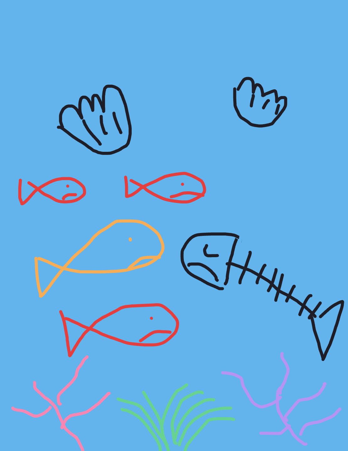 My Poissons dans un récif — a one-shot sketch by daisyxcore on The Midnight Gallery daily drawing app.