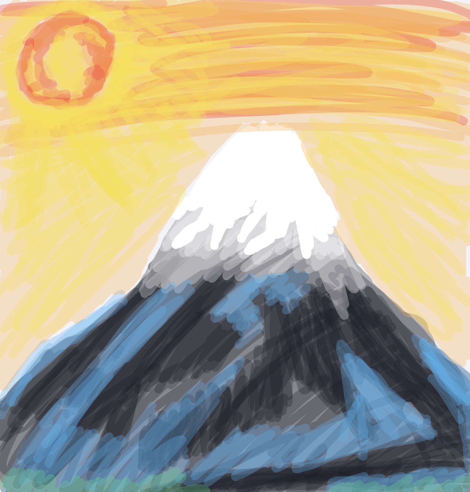 My Beach or mountain — a one-shot sketch by Mizzie on The Midnight Gallery daily drawing app.
