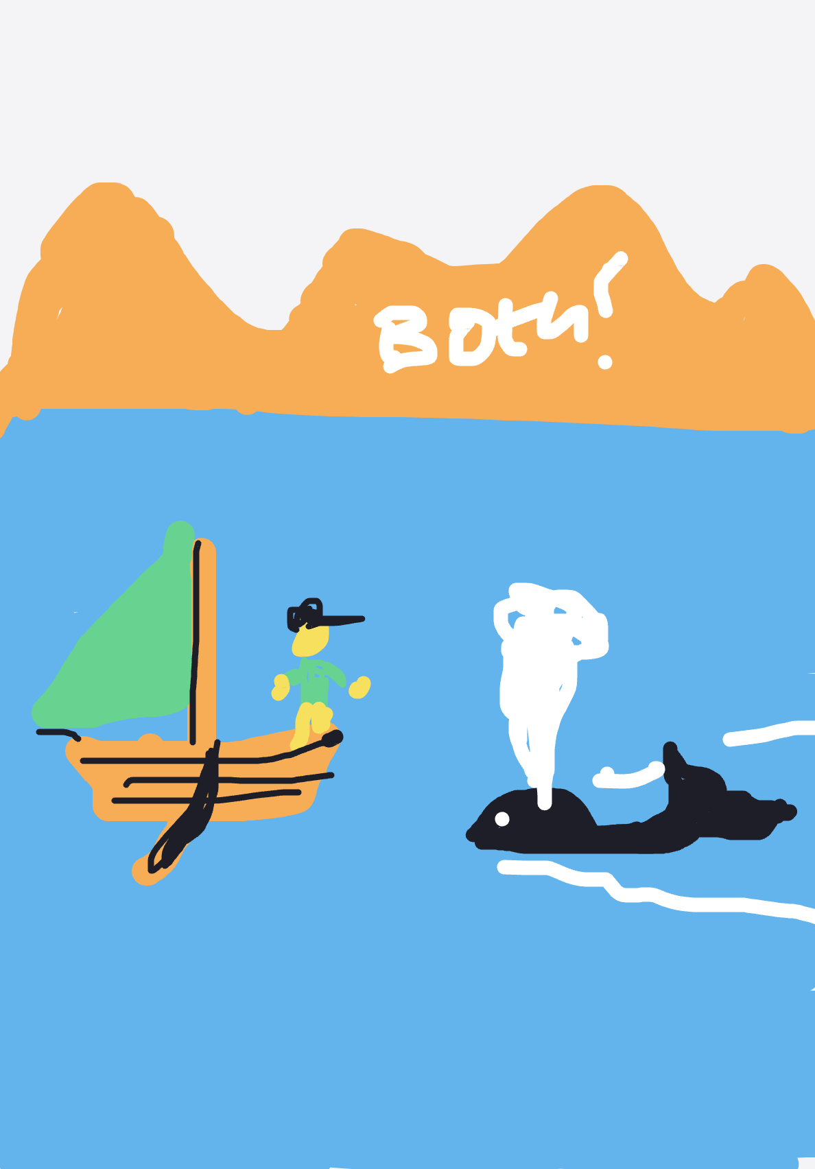 My Beach or mountain — a one-shot sketch by MadCreator on The Midnight Gallery daily drawing app.