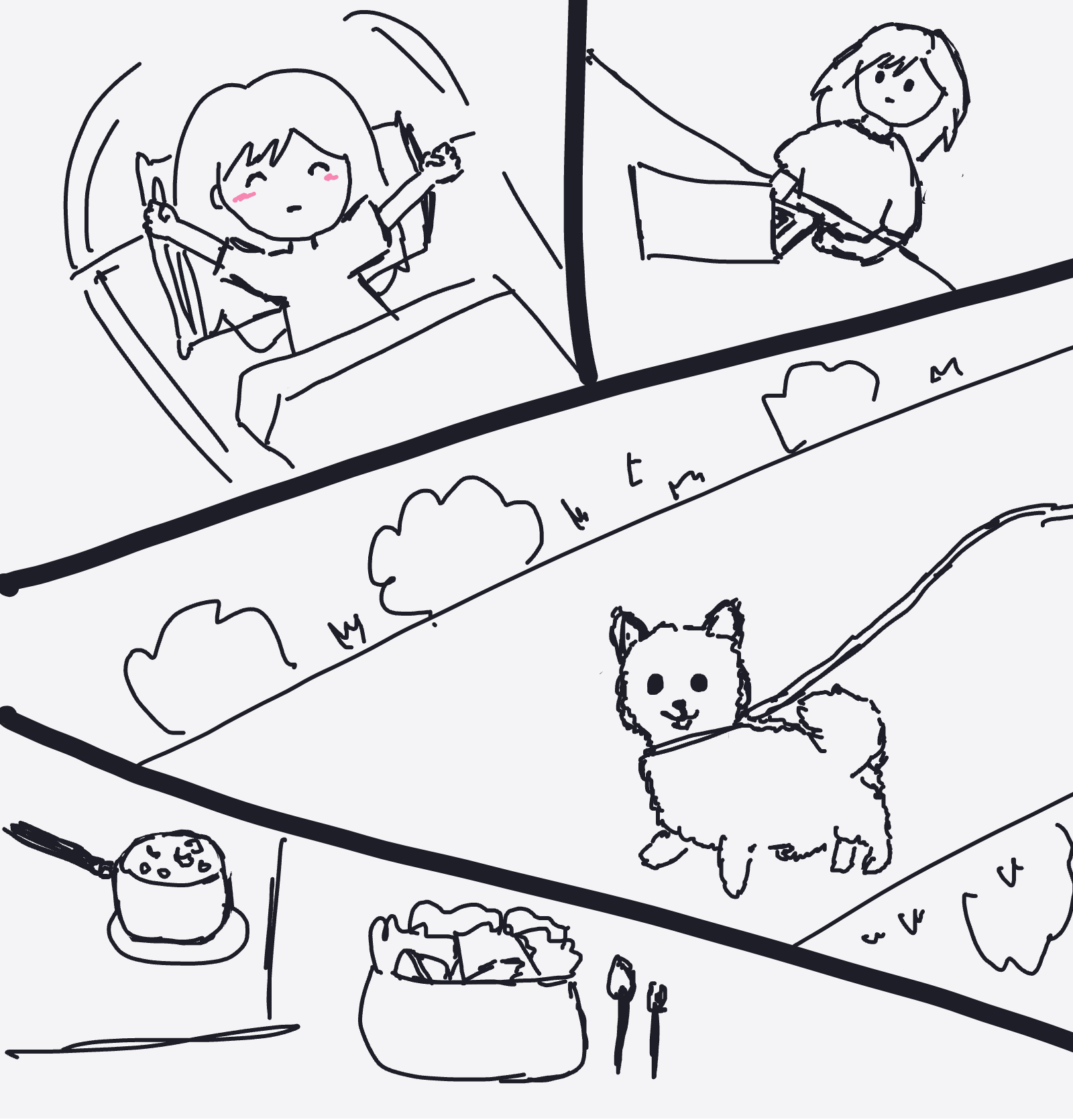 My Comic of my life — a one-shot sketch by Mizzie on The Midnight Gallery daily drawing app.