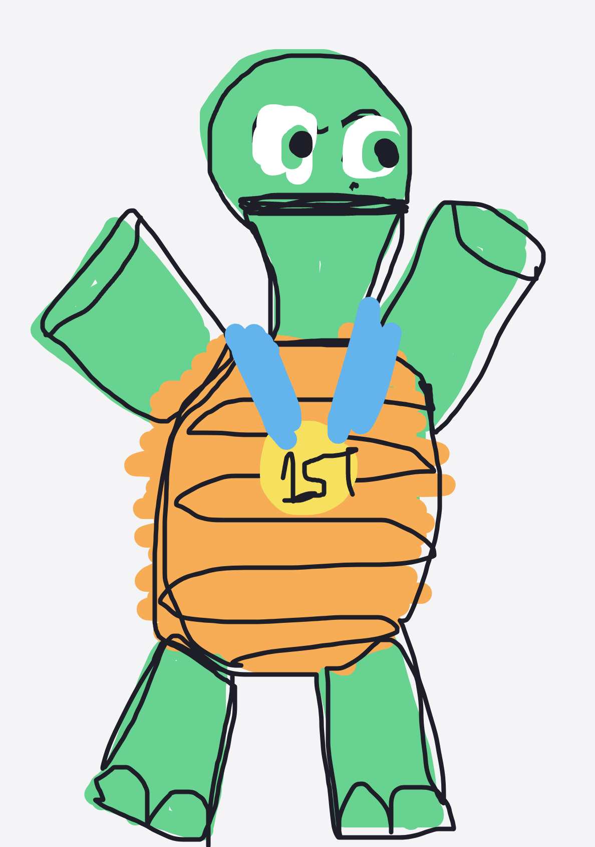 My Tortoise vs rabbit — a one-shot sketch by MadCreator on The Midnight Gallery daily drawing app.
