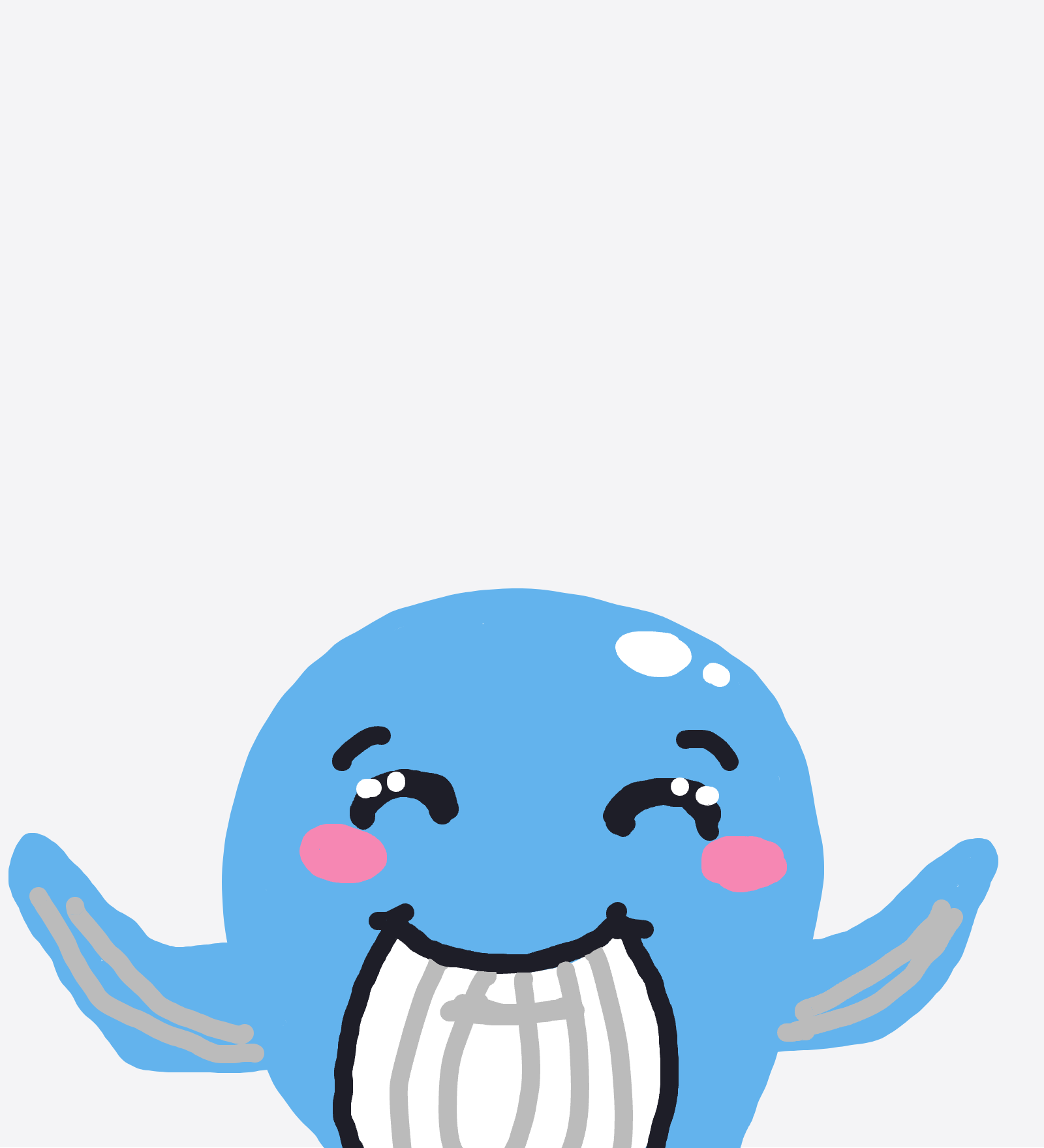 My Whale waving — a one-shot sketch by Mizzie on The Midnight Gallery daily drawing app.